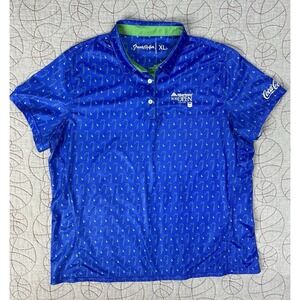 Grunk Dolfer Polo Shirt Blue Golfer All Over Performance Boise Open Men's XL
